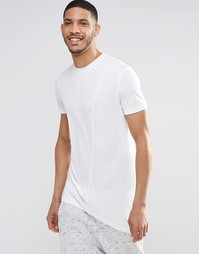 Длинная футболка с асимметричным низом ASOS - Белый