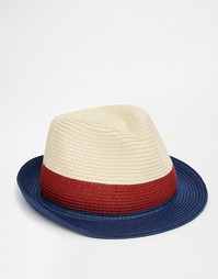 Соломенная плетеная шляпа в стиле колор блок ASOS - Естественный