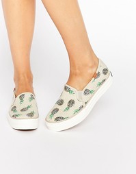 Кеды-слипоны с ананасами Keds Triple Decker - Рисунок с ананасом