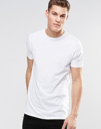Белая супердлинная футболка с разрезами по бокам ASOS - Белый