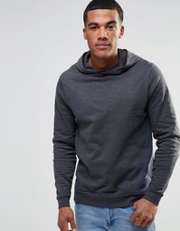 Черное выбеленное худи со вставками ASOS