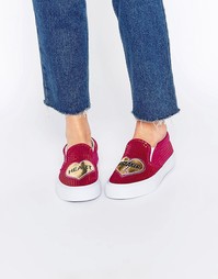 Кроссовки ASOS DELORES Heart Breaker - Розовый и золотой
