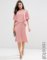 Пышное платье миди с рюшами ASOS TALL - Mauve
