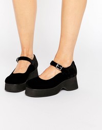 Черные бархатные туфли с ремешками UNIF The Spoilers - Черный