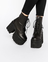 Черные ботинки на шнуровке UNIF Scoshe - Черный