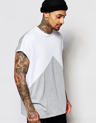 Oversize-футболка без рукавов с треугольной вставкой ASOS