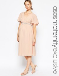 Платье миди для беременных ASOS Maternity - Blush