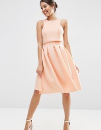 Платье миди с укороченным топом ASOS - Телесный