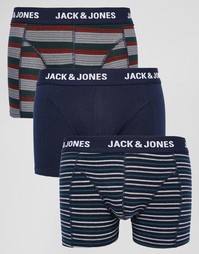 Набор из 3 боксеров-брифов в полоску Jack &amp; Jones - Синий