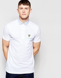 Футболка-поло с воротником из контрастной ткани Lyle &amp; Scott - Белый