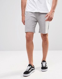 Трикотажные шорты с поясом на шнурке ADPT - Светло-серый меланж