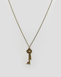 Золотое ожерелье с подвесками-ключиками Reclaimed Vintage - Золотой
