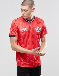 Футболка с круглым вырезом в стиле ретро Umbro - Красный