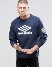 Свитшот с большим логотипом Umbro - Темно-синий
