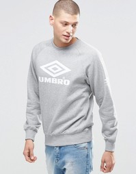 Свитшот с большим логотипом Umbro - Серый меланж