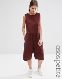 Oversize-комбинезон со сборками на талии ASOS PETITE - Темно-бордовый