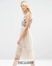 Декорированное платье миди из тюля Needle &amp; Thread Woodland