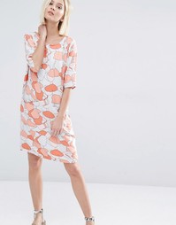 Платье с коралловым принтом Selected Tunni - Песок пустыни