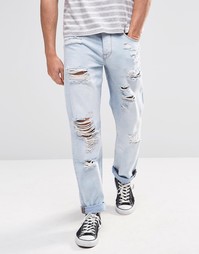 Рваные прямые джинсы ASOS - Выбеленный синий