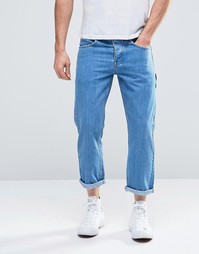 Укороченные прямые джинсы ASOS - Выбеленный синий