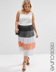 Юбка в стиле колор блок ASOS CURVE - Мульти