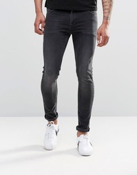 Черные супероблегающие выбеленные джинсы из денима плотностью 12,5 унц Asos