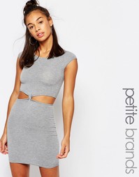 Платье с вырезами и узелками Boohoo Petite - Серый