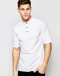 Рубашка классического кроя с мини‑воротником ASOS White - Белый