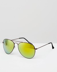 Солнцезащитные очки-авиаторы с зеркальными стеклами AJ Morgan