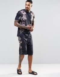 Пижамные шорты с цветочным принтом ASOS - Черный
