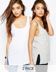 Комплект из 2 хлопковых маек ASOS СКИДКА 15%