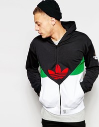 Худи с логотипом и вставками Adidas Originals - Черный