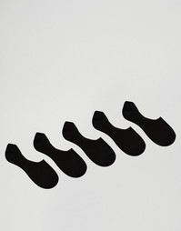 5 пар носков из вафельного трикотажа ASOS - Черный