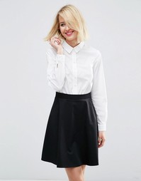 Структурированное платье-рубашка контрастной расцветки ASOS - Черный