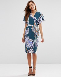 Платье с запахом и поясом оби ASOS - Мульти