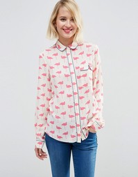 Пижамная блузка с принтом фламинго ASOS - Мульти