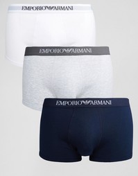3 хлопковых бокеров‑брифов Emporio Armani - Мульти