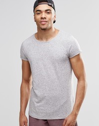 Меланжевая футболка Jack &amp; Jones Premium - Светло-серый меланж