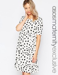Платье для беременных с леопардовым принтом и короткими рукавами ASOS