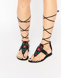 Кожаные сандалии ASOS FRIEZE - Черный