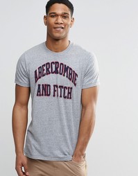 Облегающая меланжевая футболка с надписью 'Abercrombie &amp; Fitch' Abercr