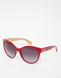 Круглые солнцезащитные очки с планкой над переносицей Dolce &amp; Gabbana