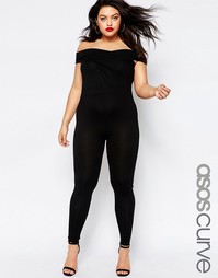 Облегающий комбинезон ASOS CURVE - Черный