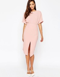 Платье с разрезом спереди ASOS - Blush