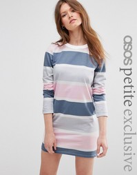 Трикотажное платье в пастельную полоску ASOS PETITE - Пастели