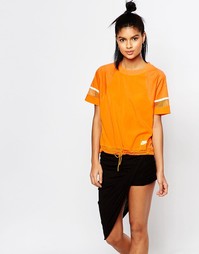 Oversize-футболка с отделкой на талии Nike - Оранжевый