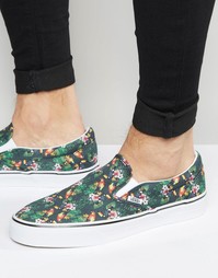 Серые кеды-слипоны с попугаями Vans V3Z4IB1 - Серый