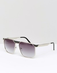 Квадратные солнцезащитные очки‑авиаторы Jeepers Peepers - Серебряный