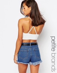 Укороченный топ с отделкой кроше Boohoo Petite - Белый