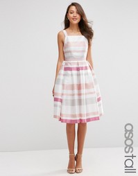 Полосатое платье для выпускного миди в винтажном стиле ASOS TALL